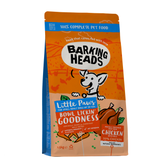 BARKING HEADS Little Paws Bowl Lickin Good Chick 1,5kg